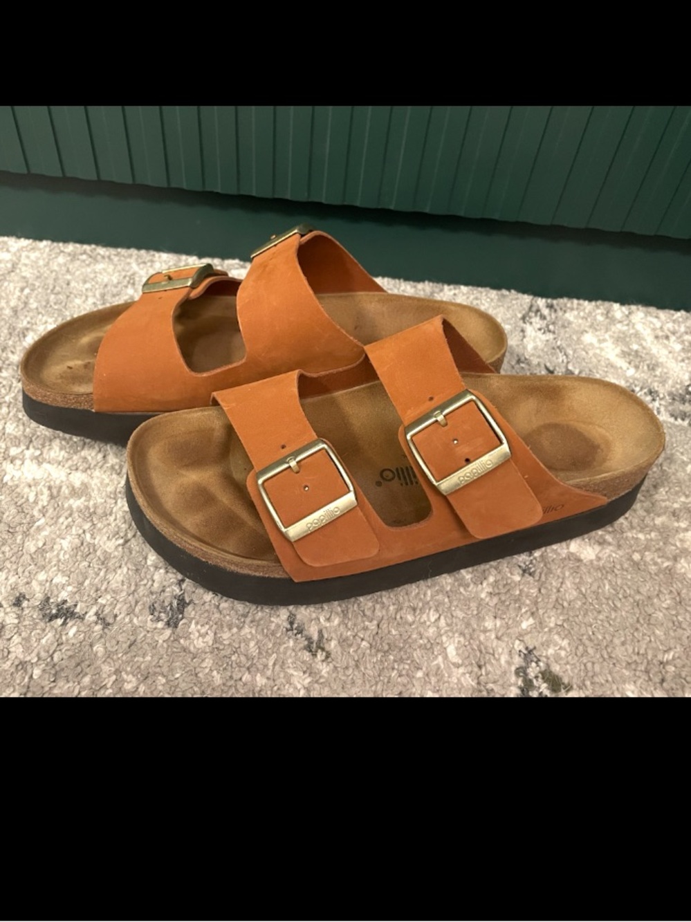 Birkenstock Papillio Arizona Flex Platform Nubuck Leather Pecan Size 40 (9-9.5)